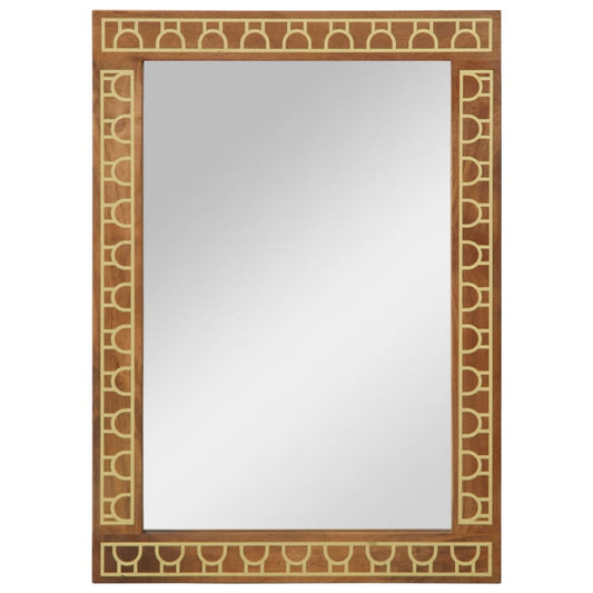 Bathroom Mirror 50x70x2.5 cm Solid Wood Mango and Glass Bathroom Mirror 50x70x2.5 cm Solid Wood Mango and Glass