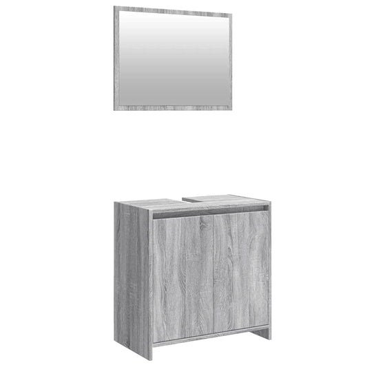 2 Piece Bathroom Furniture Set Grey Sonoma Engineered Wood 2 Piece Bathroom Furniture Set Grey Sonoma Engineered Wood