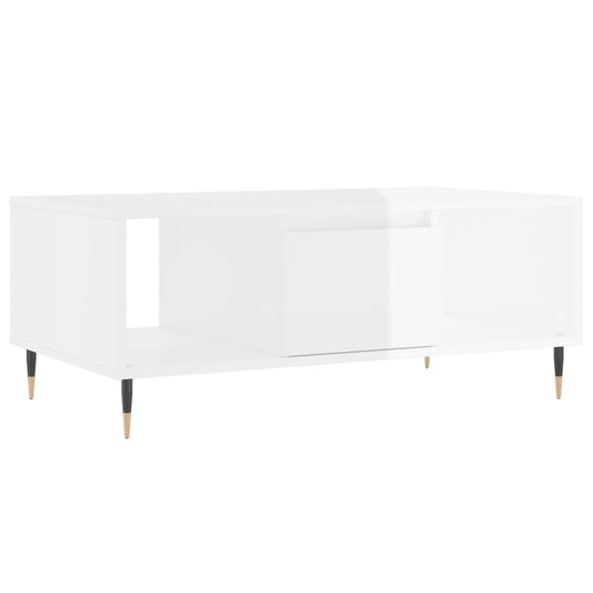 Coffee Table High Gloss White 90x50x36.5 cm Engineered Wood Coffee Table High Gloss White 90x50x36.5 cm Engineered Wood