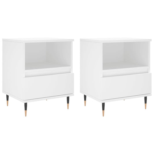 Bedside Cabinets 2 pcs White 40x35x50 cm Engineered Wood Bedside Cabinets 2 pcs White 40x35x50 cm Engineered Wood