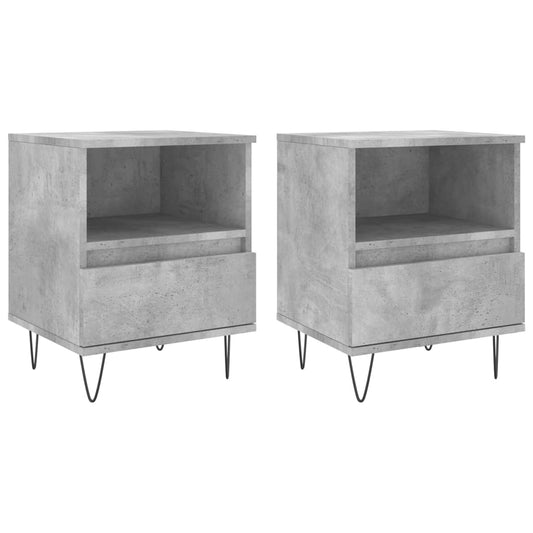 Bedside Cabinets 2 pcs Concrete Grey 40x35x50 cm Engineered Wood Bedside Cabinets 2 pcs Concrete Grey 40x35x50 cm Engineered Wood