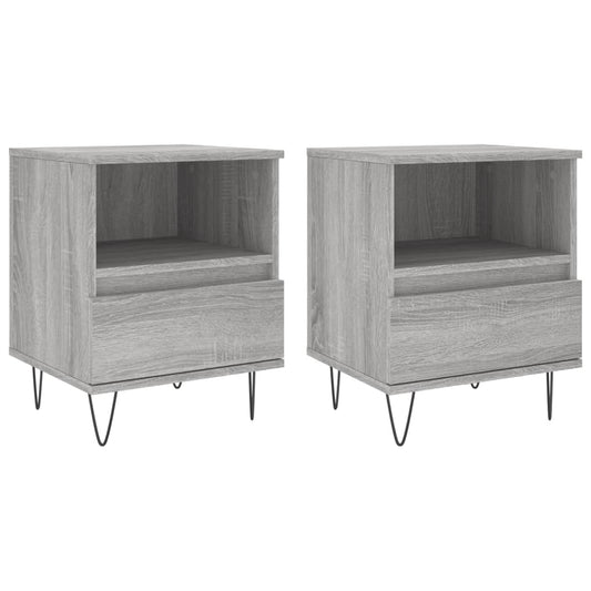 Bedside Cabinets 2 pcs Grey Sonoma 40x35x50 cm Engineered Wood Bedside Cabinets 2 pcs Grey Sonoma 40x35x50 cm Engineered Wood