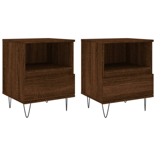Bedside Cabinets 2 pcs Brown Oak 40x35x50 cm Engineered Wood Bedside Cabinets 2 pcs Brown Oak 40x35x50 cm Engineered Wood
