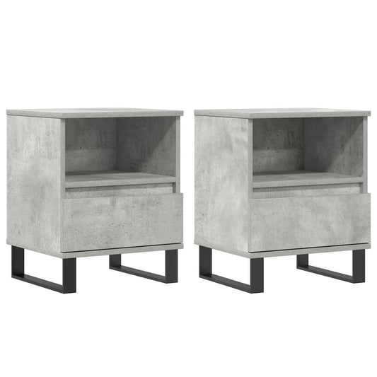 Bedside Cabinets 2 pcs Concrete Grey 40x35x50cm Engineered Wood Bedside Cabinets 2 pcs Concrete Grey 40x35x50cm Engineered Wood