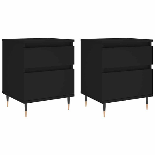 Bedside Cabinets 2 pcs Black 40x35x50 cm Engineered Wood Bedside Cabinets 2 pcs Black 40x35x50 cm Engineered Wood
