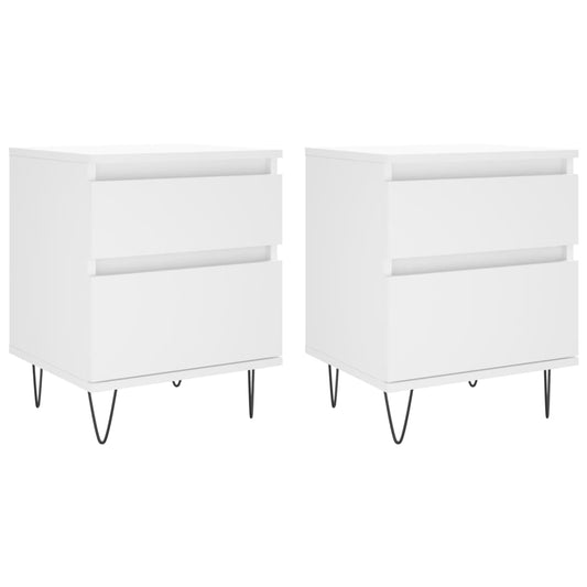 Bedside Cabinets 2 pcs White 40x35x50 cm Engineered Wood Bedside Cabinets 2 pcs White 40x35x50 cm Engineered Wood