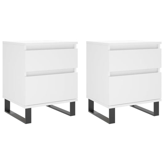 Bedside Cabinets 2 pcs White 40x35x50 cm Engineered Wood Bedside Cabinets 2 pcs White 40x35x50 cm Engineered Wood