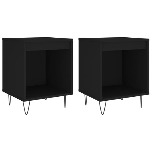 Bedside Cabinets 2 pcs Black 40x35x50 cm Engineered Wood Bedside Cabinets 2 pcs Black 40x35x50 cm Engineered Wood