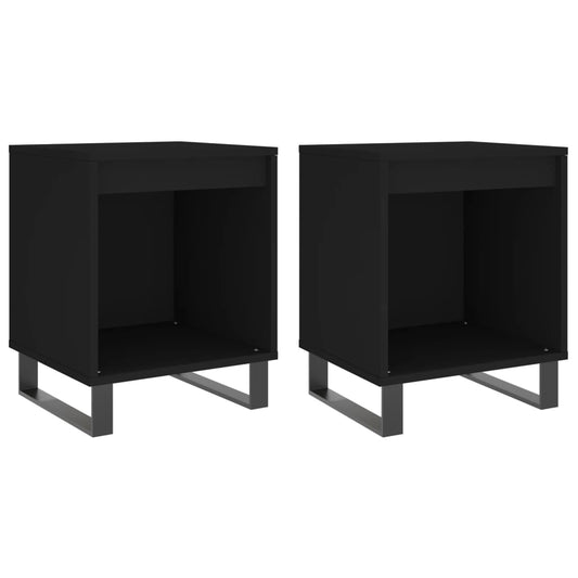 Bedside Cabinets 2 pcs Black 40x35x50 cm Engineered Wood Bedside Cabinets 2 pcs Black 40x35x50 cm Engineered Wood