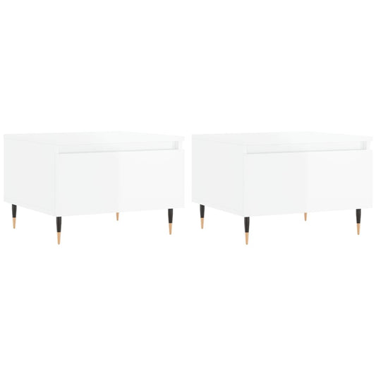Coffee Tables 2 pcs High Gloss White 50x46x35 cm Engineered Wood Coffee Tables 2 pcs High Gloss White 50x46x35 cm Engineered Wood