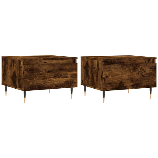 Coffee Tables 2 pcs Smoked Oak 50x46x35 cm Engineered Wood Coffee Tables 2 pcs Smoked Oak 50x46x35 cm Engineered Wood