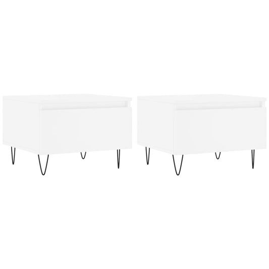 Coffee Tables 2 pcs White 50x46x35 cm Engineered Wood Coffee Tables 2 pcs White 50x46x35 cm Engineered Wood