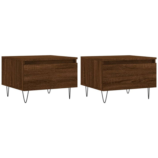 Coffee Tables 2 pcs Brown Oak 50x46x35 cm Engineered Wood Coffee Tables 2 pcs Brown Oak 50x46x35 cm Engineered Wood