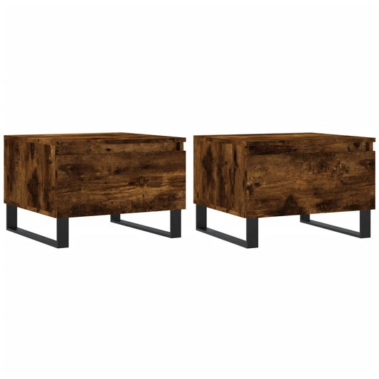 Coffee Tables 2 pcs Smoked Oak 50x46x35 cm Engineered Wood Coffee Tables 2 pcs Smoked Oak 50x46x35 cm Engineered Wood