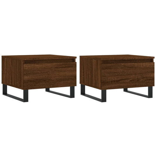 Coffee Tables 2 pcs Brown Oak 50x46x35 cm Engineered Wood Coffee Tables 2 pcs Brown Oak 50x46x35 cm Engineered Wood