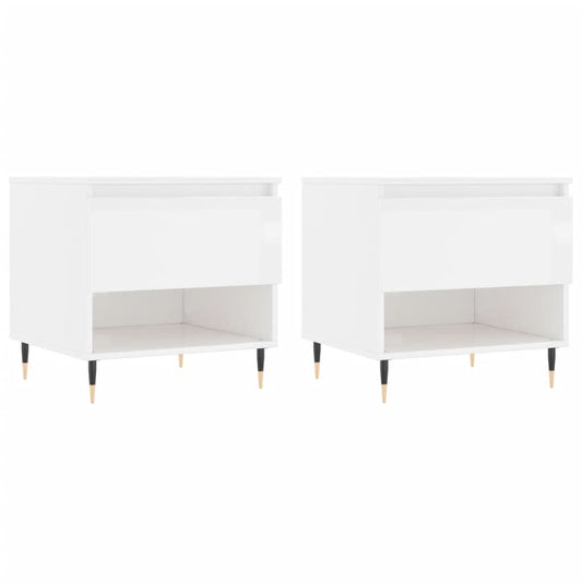 Coffee Tables 2 pcs High Gloss White 50x46x50 cm Engineered Wood Coffee Tables 2 pcs High Gloss White 50x46x50 cm Engineered Wood
