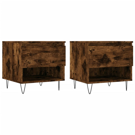 Coffee Tables 2 pcs Smoked Oak 50x46x50 cm Engineered Wood Coffee Tables 2 pcs Smoked Oak 50x46x50 cm Engineered Wood