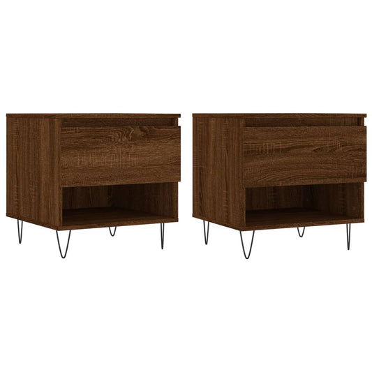 Coffee Tables 2 pcs Brown Oak 50x46x50 cm Engineered Wood Coffee Tables 2 pcs Brown Oak 50x46x50 cm Engineered Wood