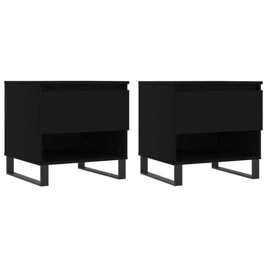 Coffee Tables 2 pcs Black 50x46x50 cm Engineered Wood Coffee Tables 2 pcs Black 50x46x50 cm Engineered Wood