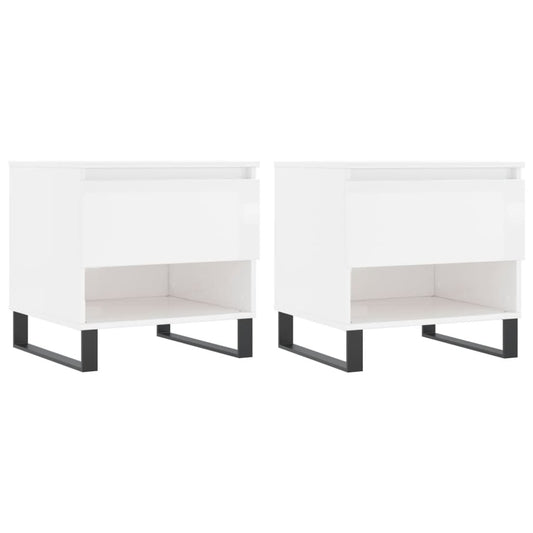 Coffee Tables 2 pcs High Gloss White 50x46x50 cm Engineered Wood Coffee Tables 2 pcs High Gloss White 50x46x50 cm Engineered Wood