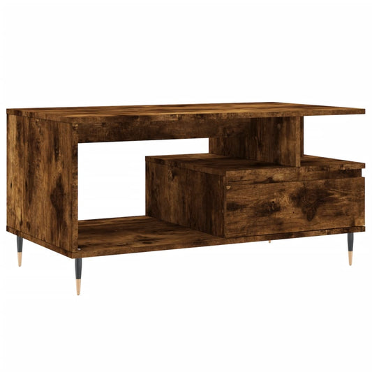 Coffee Table Smoked Oak 90x49x45 cm Engineered Wood Coffee Table Smoked Oak 90x49x45 cm Engineered Wood