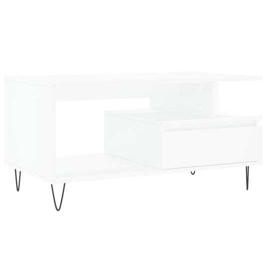 Coffee Table White 90x49x45 cm Engineered Wood Coffee Table White 90x49x45 cm Engineered Wood