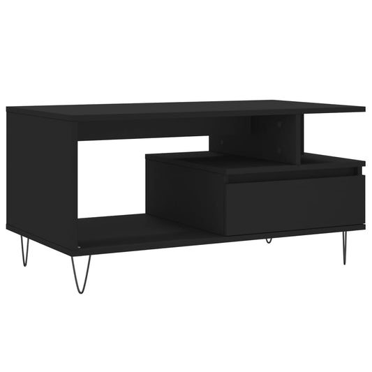 Coffee Table Black 90x49x45 cm Engineered Wood Coffee Table Black 90x49x45 cm Engineered Wood