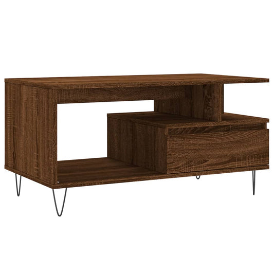Coffee Table Brown Oak 90x49x45 cm Engineered Wood Coffee Table Brown Oak 90x49x45 cm Engineered Wood