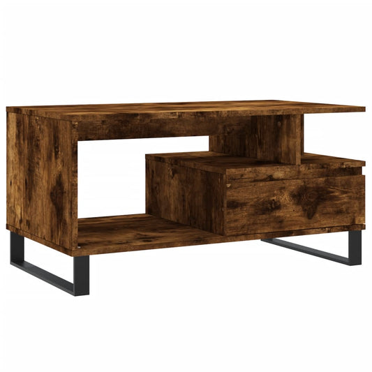 Coffee Table Smoked Oak 90x49x45 cm Engineered Wood Coffee Table Smoked Oak 90x49x45 cm Engineered Wood