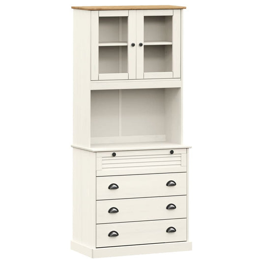Highboard "VIGO" White 80x40x176 cm Solid Wood Pine Highboard "VIGO" White 80x40x176 cm Solid Wood Pine