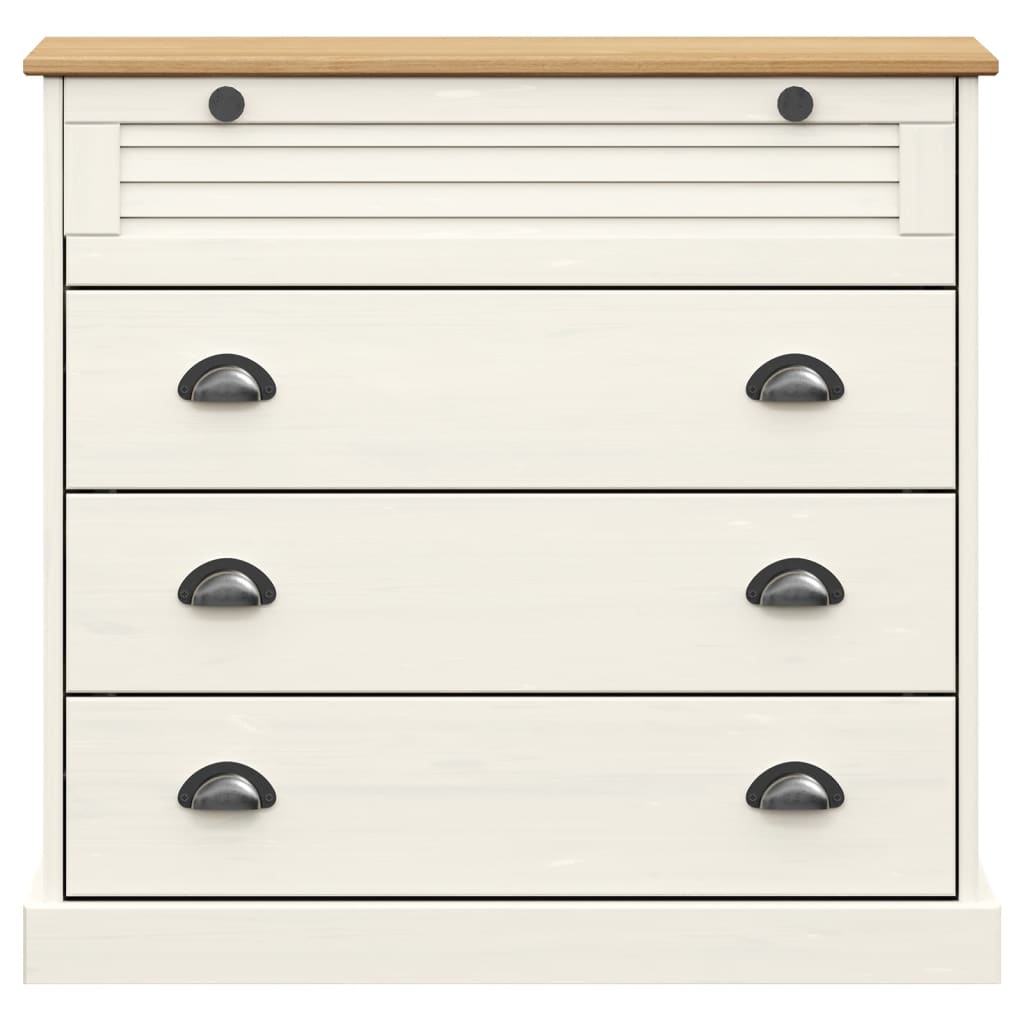 Highboard VIGO White 80x40x176 cm Solid Wood Pine