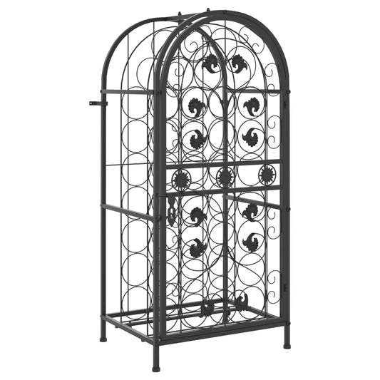 Wine Rack for 33 Bottles Black 45x36x100 cm Wrought Iron Wine Rack for 33 Bottles Black 45x36x100 cm Wrought Iron