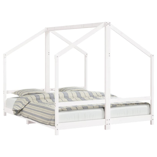 Kids Bed Frame White 2x(80x200) cm Solid Wood Pine Kids Bed Frame White 2x(80x200) cm Solid Wood Pine