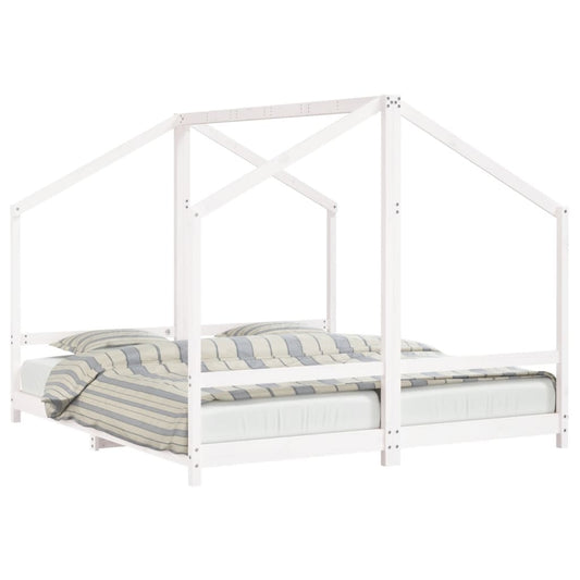 Kids Bed Frame White 2x(90x200) cm Solid Wood Pine Kids Bed Frame White 2x(90x200) cm Solid Wood Pine