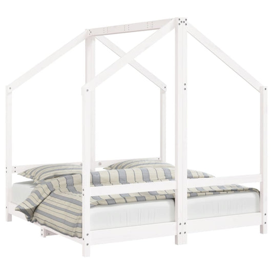 Kids Bed Frame White 2x(70x140) cm Solid Wood Pine Kids Bed Frame White 2x(70x140) cm Solid Wood Pine