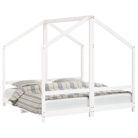 Kids Bed Frame White 2x(80x160) cm Solid Wood Pine Kids Bed Frame White 2x(80x160) cm Solid Wood Pine