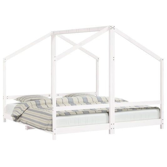 Kids Bed Frame White 2x(90x190) cm Solid Wood Pine Kids Bed Frame White 2x(90x190) cm Solid Wood Pine