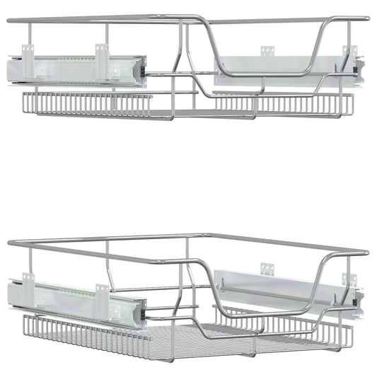 Pull-Out Wire Baskets 2 pcs Silver 45 cm Pull-Out Wire Baskets 2 pcs Silver 45 cm