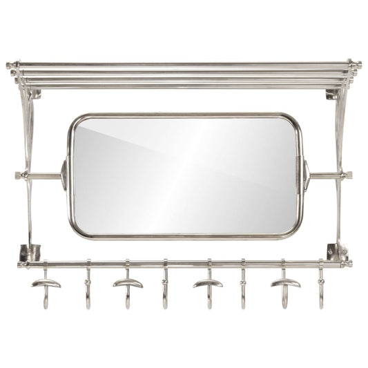 Luggage Rack with Coat Hangers & Mirror Wall Mounted Aluminium Luggage Rack with Coat Hangers & Mirror Wall Mounted Aluminium