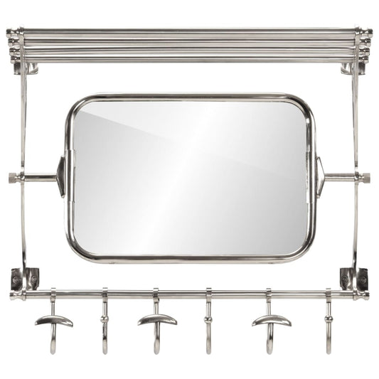 Luggage Rack with Coat Hangers & Mirror Wall Mounted Aluminium Luggage Rack with Coat Hangers & Mirror Wall Mounted Aluminium