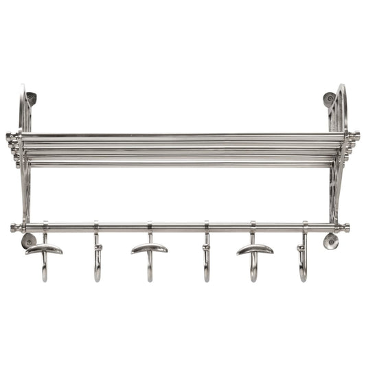 Luggage Rack with Coat Hangers Wall Mounted Aluminium Luggage Rack with Coat Hangers Wall Mounted Aluminium