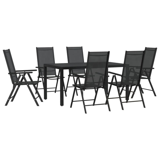 Garden Dining Set | Black | Powder-coated aluminium, WPC, Textilene Garden Dining Set | Black | Powder-coated aluminium, WPC, Textilene