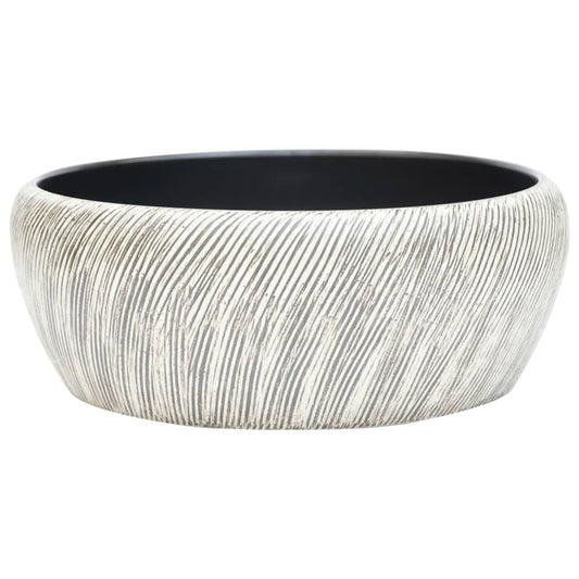 Countertop Basin Black and Grey Round Φ41x14 cm Ceramic Countertop Basin Black and Grey Round Φ41x14 cm Ceramic