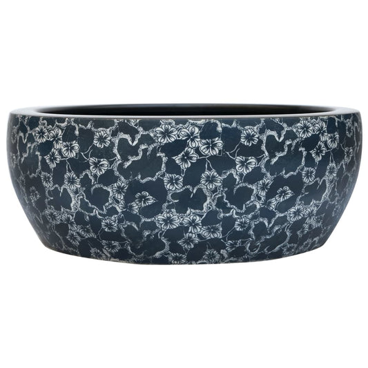 Countertop Basin Black and Blue Round Φ41x14 cm Ceramic Countertop Basin Black and Blue Round Φ41x14 cm Ceramic