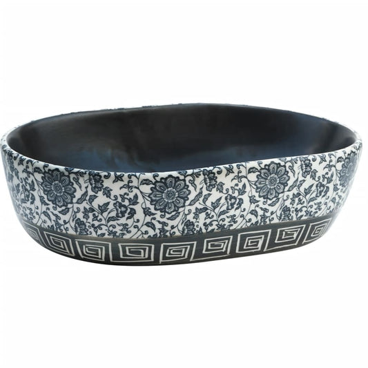 Countertop Basin Black and Blue Oval 47x33x13 cm Ceramic Countertop Basin Black and Blue Oval 47x33x13 cm Ceramic