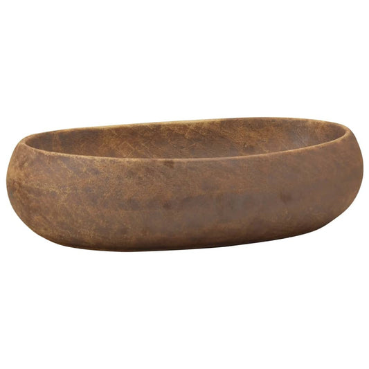 Countertop Basin Brown Oval 59x40x15 cm Ceramic Countertop Basin Brown Oval 59x40x15 cm Ceramic