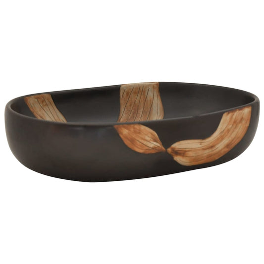 Countertop Basin Black Oval 59x40x14 cm Ceramic Countertop Basin Black Oval 59x40x14 cm Ceramic