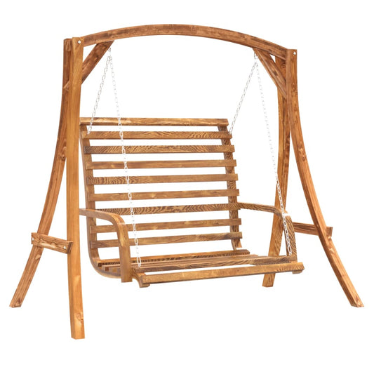 Swing Bench Solid Wood Spruce with Teak Finish Swing Bench Solid Wood Spruce with Teak Finish