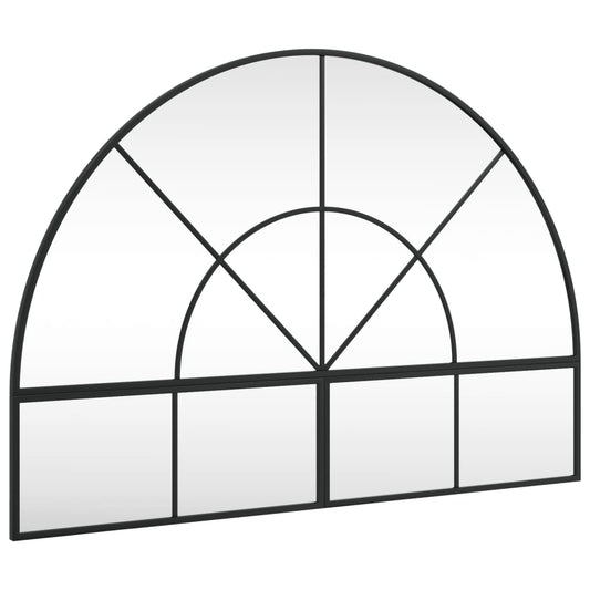 Wall Mirror Black 100x70 cm Arch Iron Wall Mirror Black 100x70 cm Arch Iron