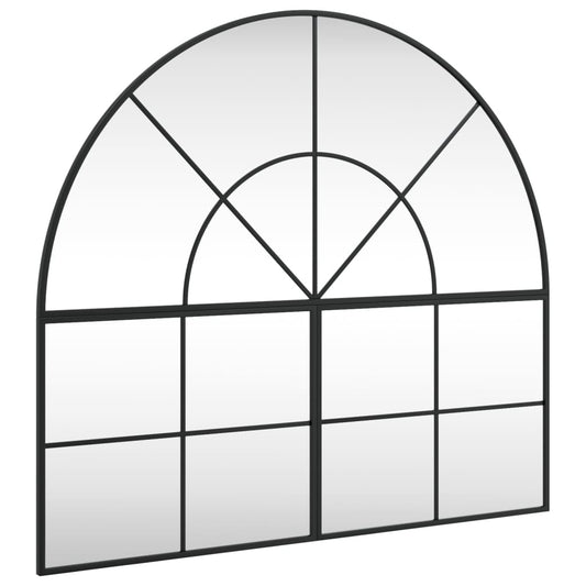Wall Mirror Black 100x90 cm Arch Iron Wall Mirror Black 100x90 cm Arch Iron